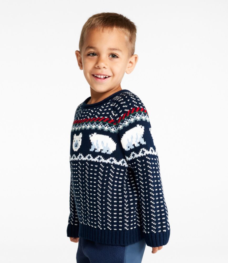 Infants' Cotton Rollneck Sweater, Classic Navy Polar Fairisle, small image number 3
