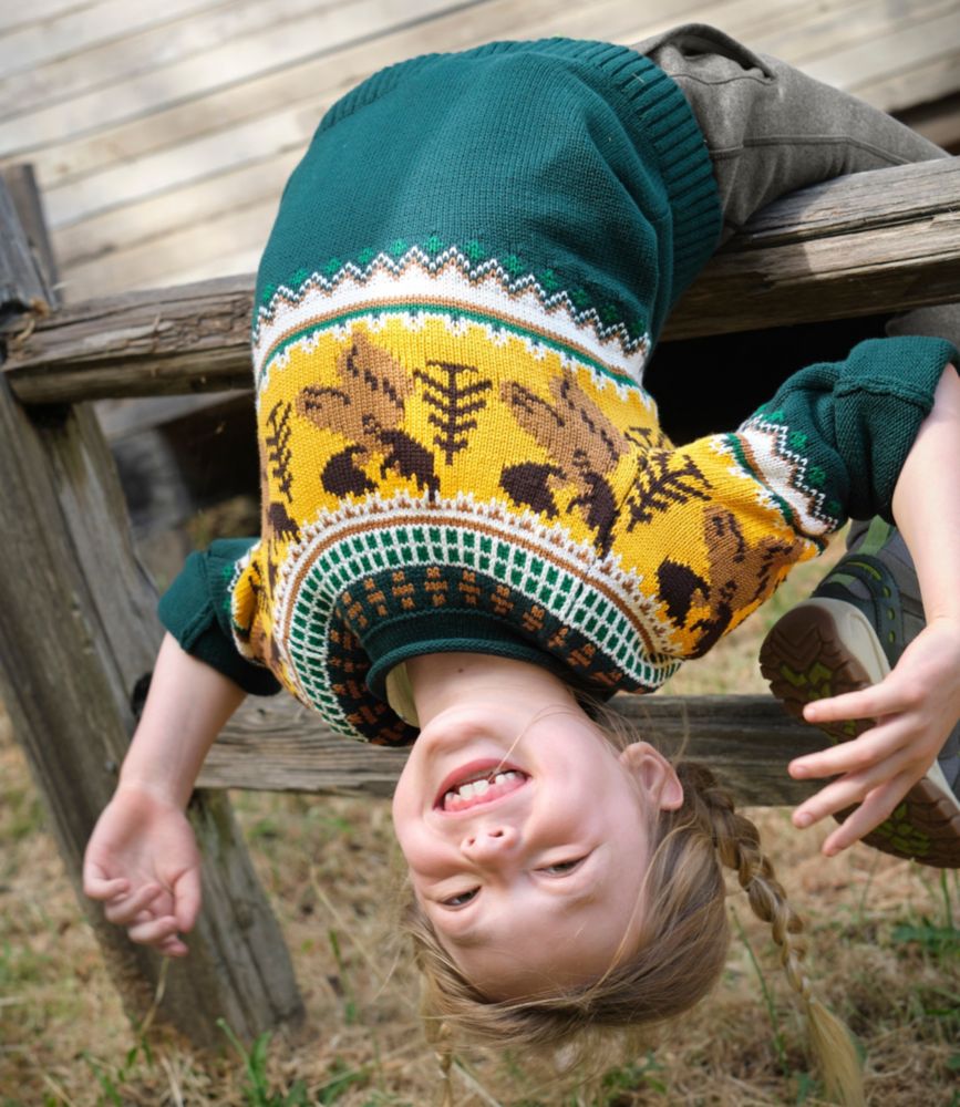 Kids' Cotton Rollneck Sweater, Oatmeal Dog, small image number 7