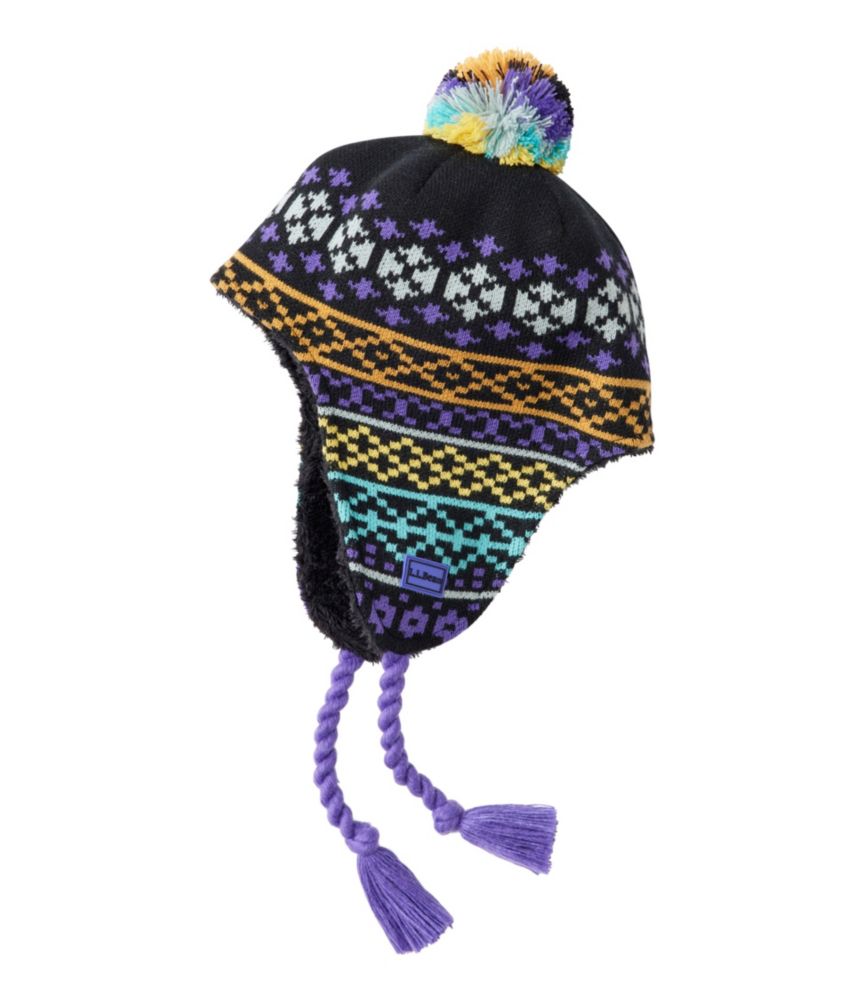 Kids' Frosty Day Earflap Hat, Deep Glacier Blue Let It Snow, small image number 2