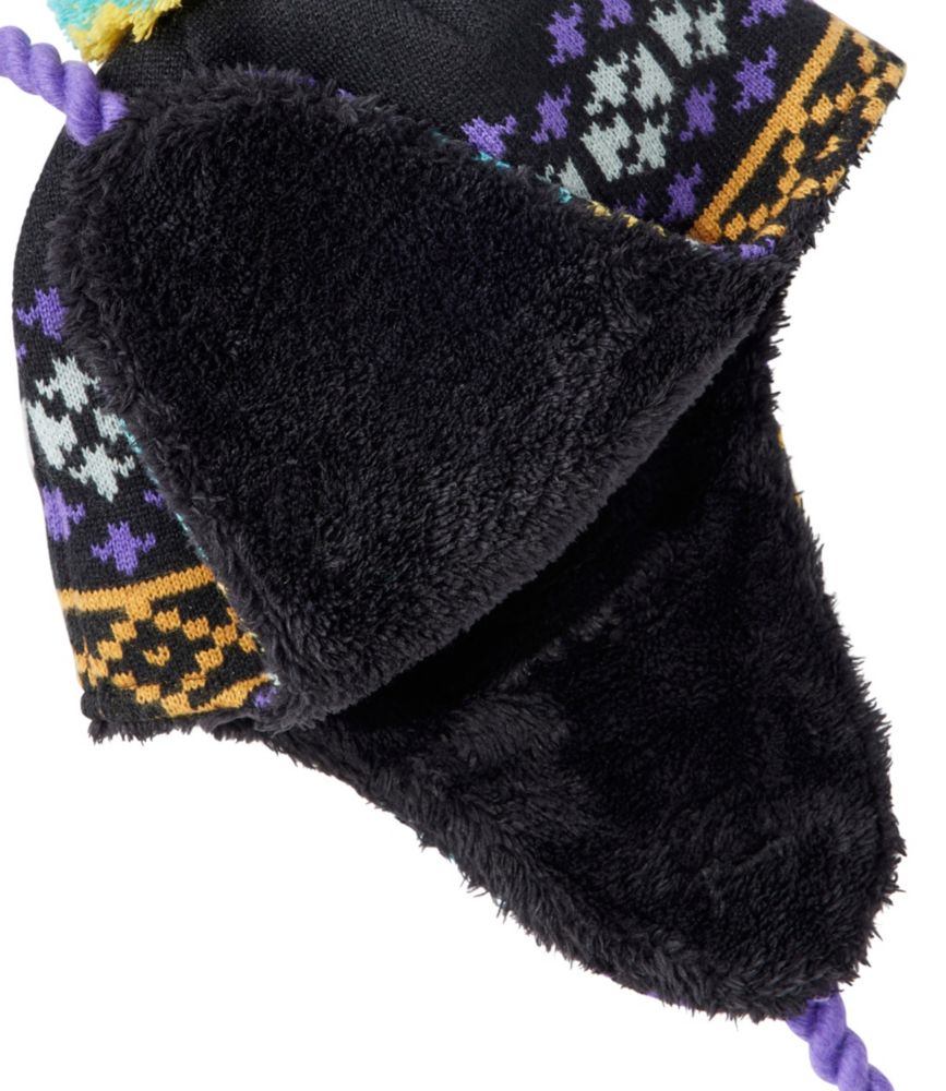 Kids' Frosty Day Earflap Hat, Deep Glacier Blue Let It Snow, small image number 3