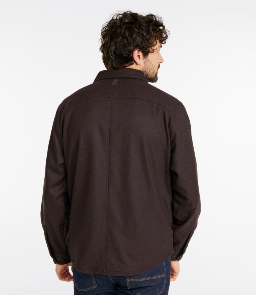 Men's Maine Guide Lightweight Lined Wool Field Shirt, Navy, small image number 3
