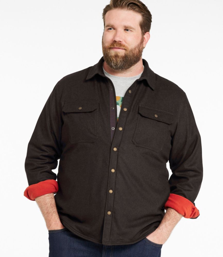 Men's Maine Guide Lightweight Lined Wool Field Shirt, Navy, small image number 4