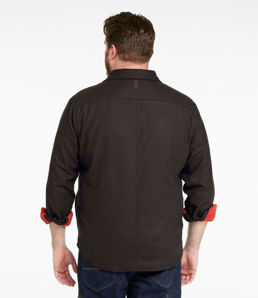 Men's Maine Guide Lightweight Lined Wool Field Shirt, Navy, small image number 5