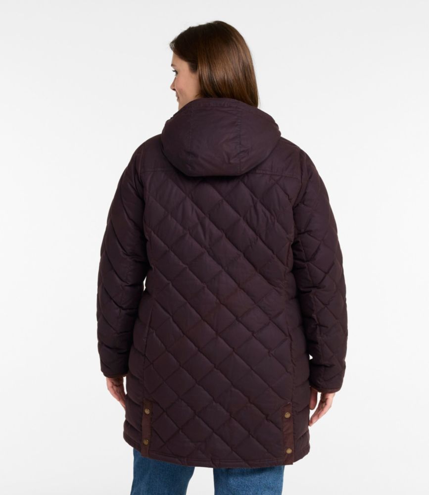 Women's Upcountry Waxed Down Hooded Coat, Loden, small image number 3