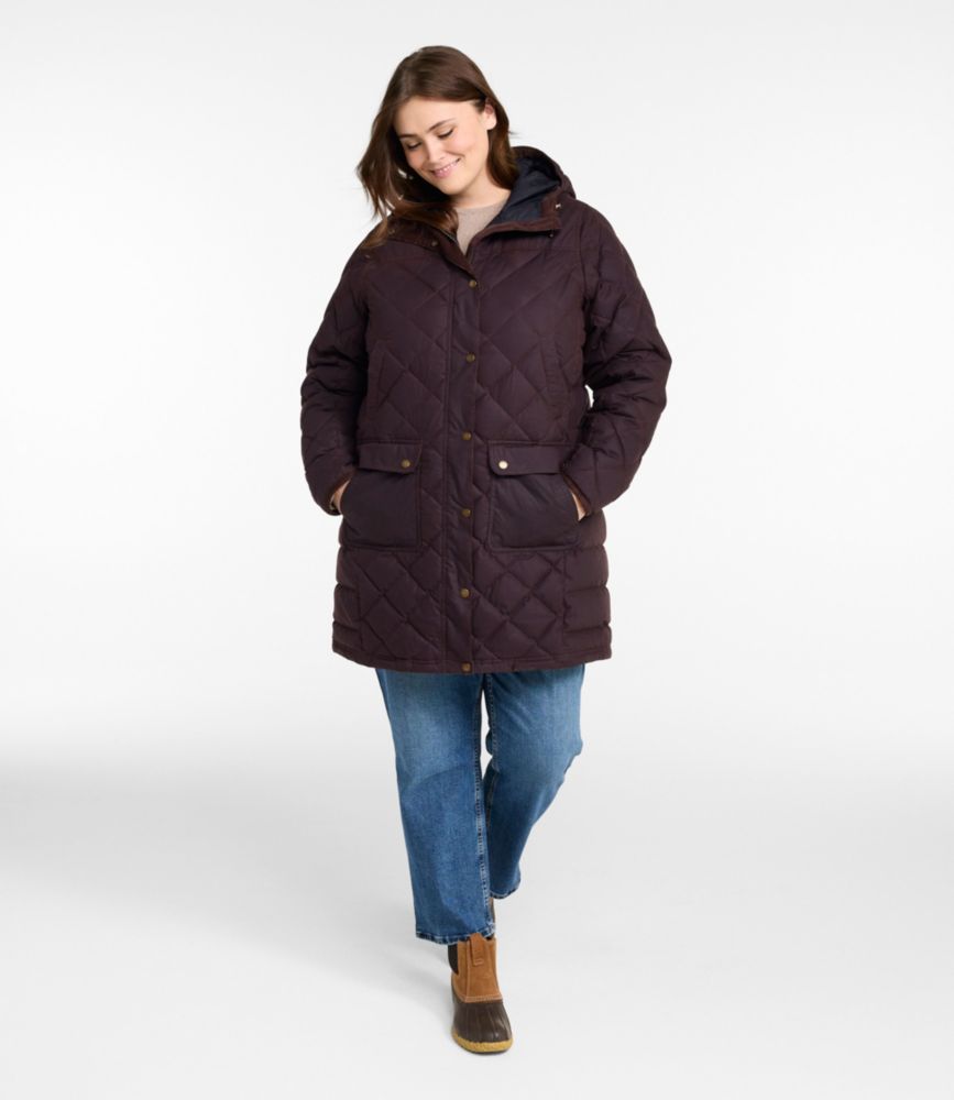 Women's Upcountry Waxed Down Hooded Coat, Loden, small image number 4