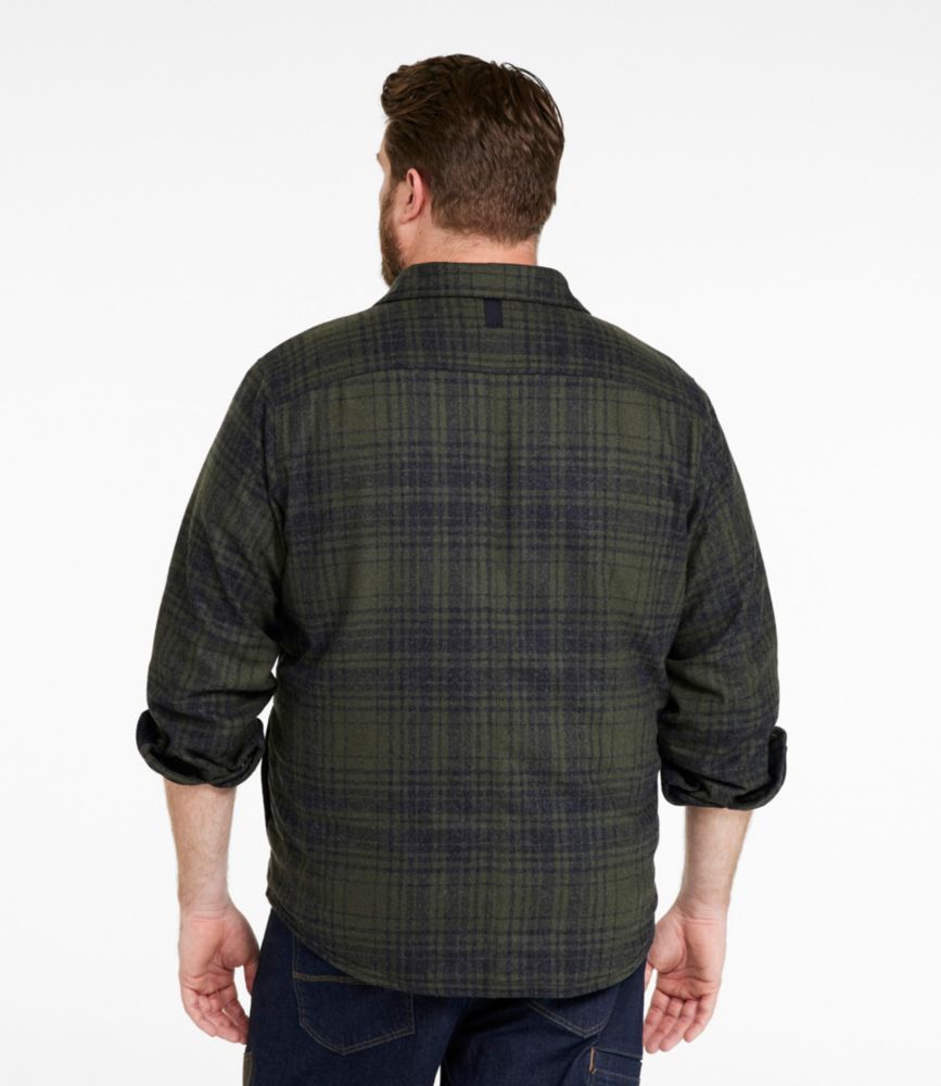 Men's Maine Guide Lightweight Lined Wool Field Shirt, Plaid, Forest Shade Plaid, small image number 5