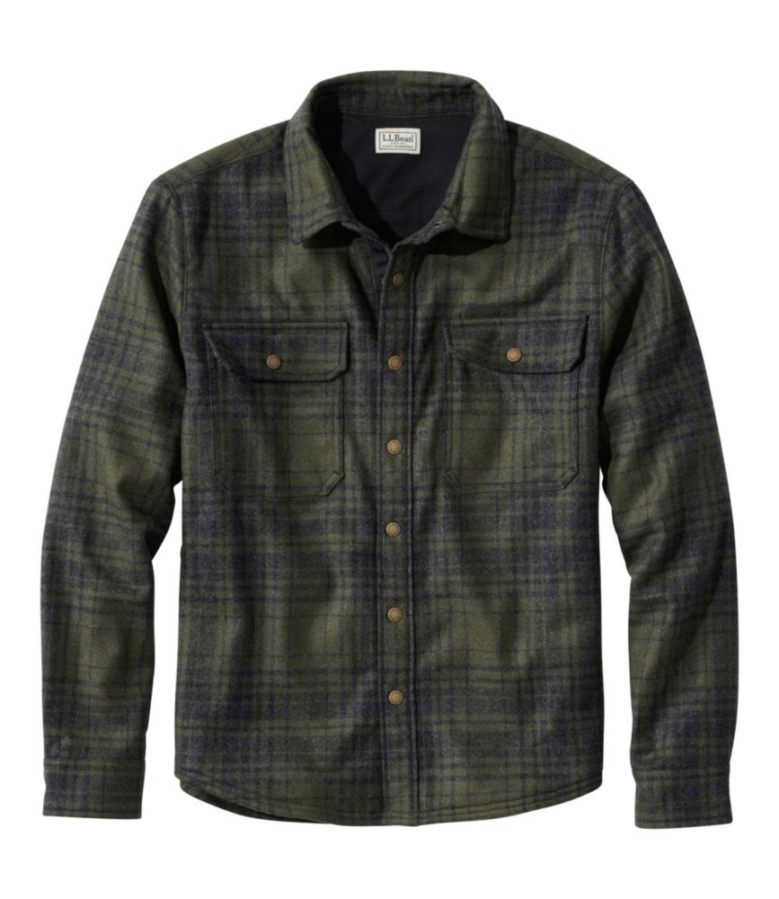 Men's Maine Guide Lightweight Lined Wool Field Shirt, Plaid