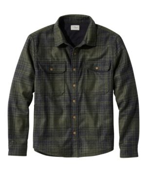Men's Maine Guide Lightweight Lined Wool Field Shirt, Plaid, New