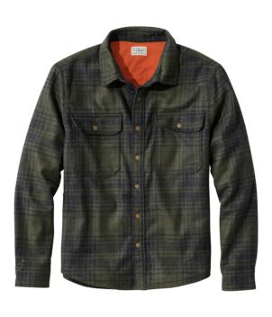 Men's Maine Guide Lightweight Lined Wool Field Shirt, Plaid, New