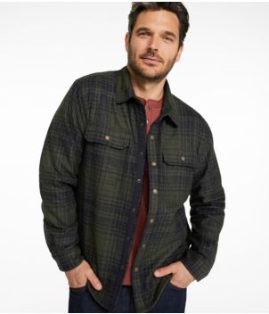 Men's Maine Guide Lightweight Lined Wool Field Shirt, Plaid, New