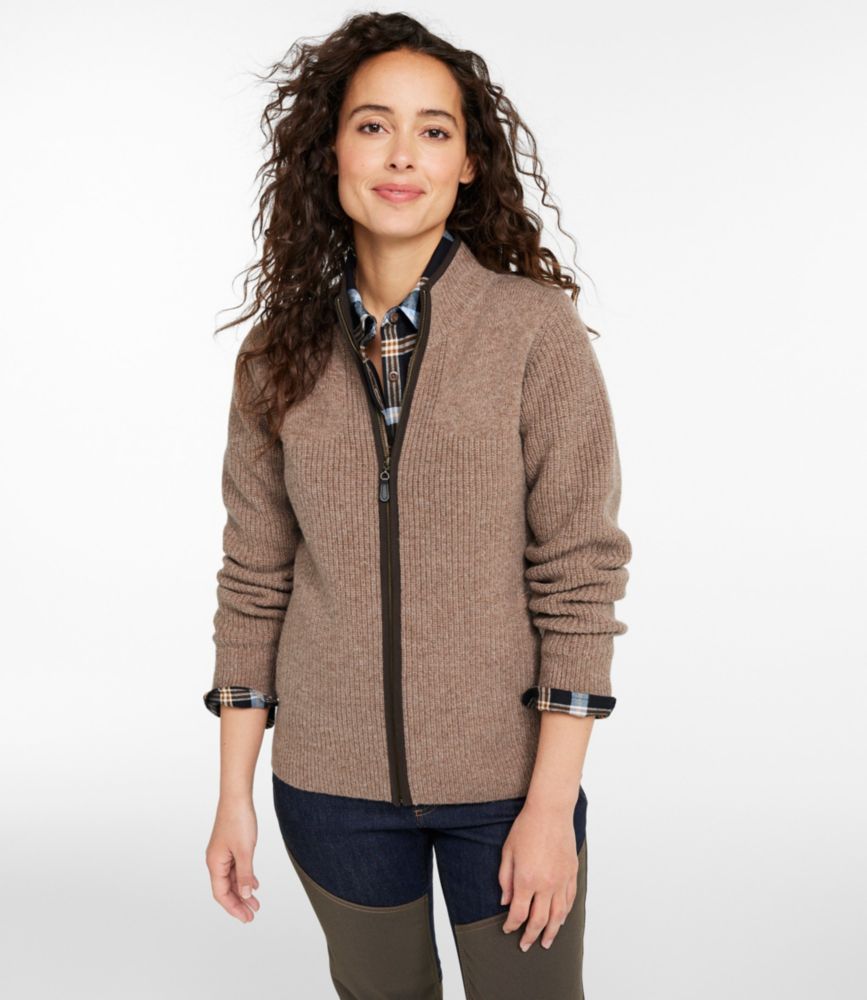 Women's Waterfowl Sweater, Full-Zip, Forest Shadow Heather, small image number 2