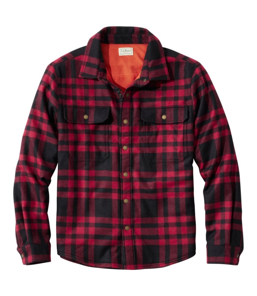 Men's Maine Guide Lightweight Lined Wool Field Shirt, Plaid