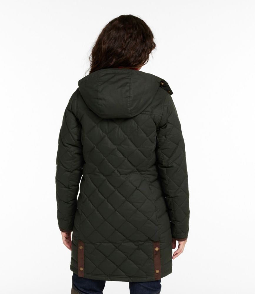 Women's Upcountry Waxed Down Hooded Coat, Coffee Bean, small image number 3