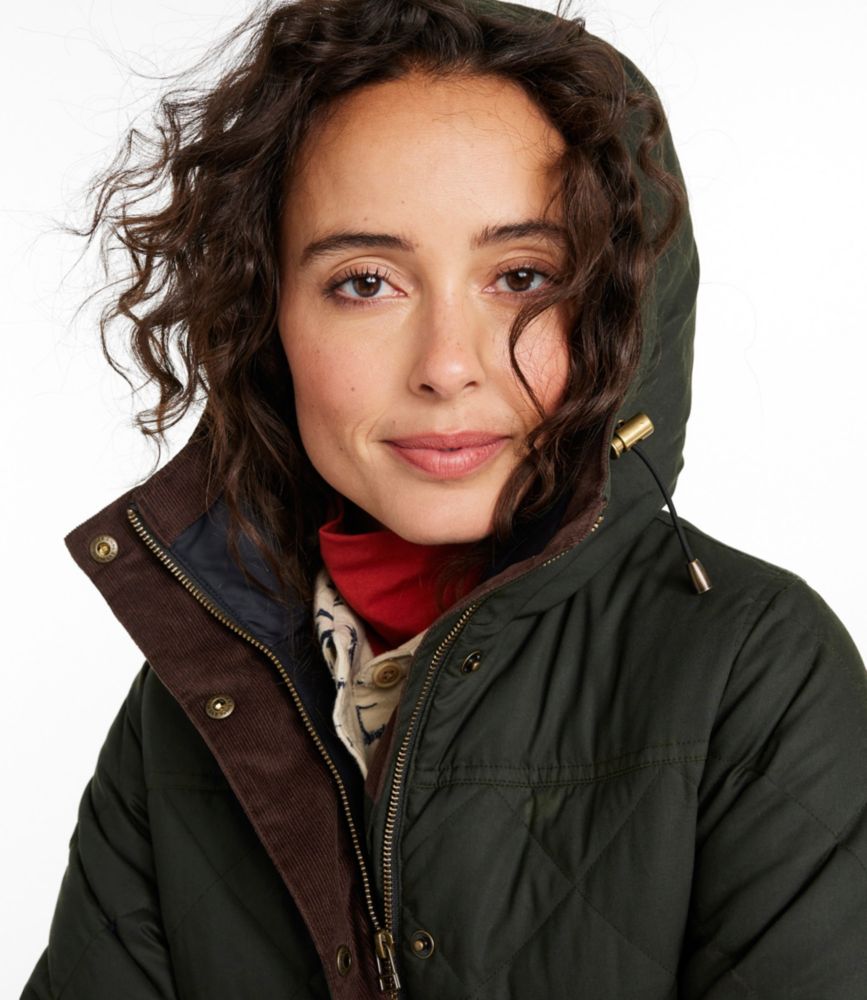 Women's Upcountry Waxed Down Hooded Coat, Coffee Bean, small image number 4