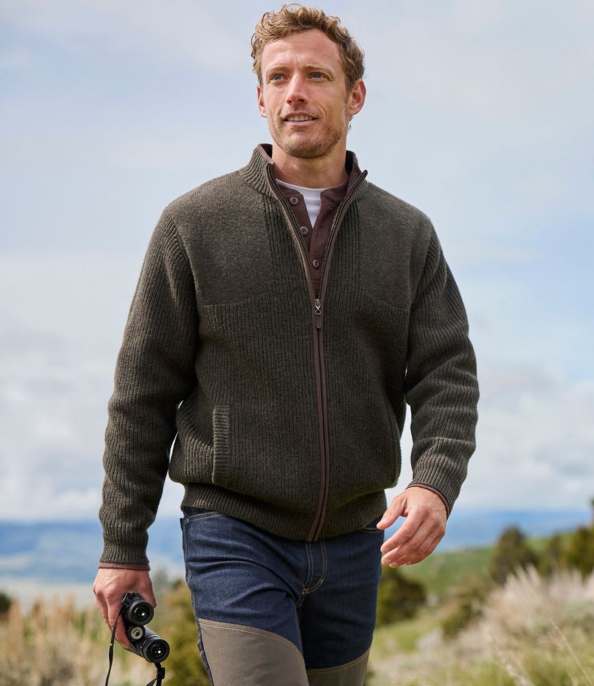 Men's Waterfowl Sweater, Full Zip, Carbon Navy, small image number 10