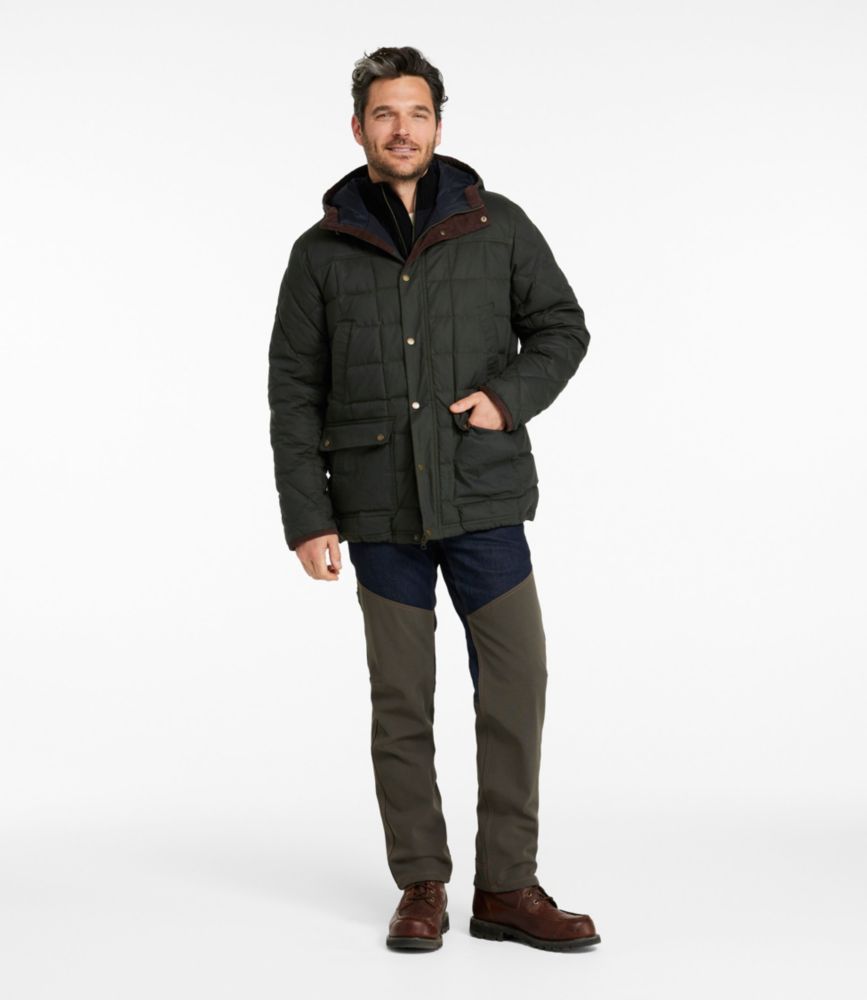 Men's Upcountry Waxed Down Hooded Jacket, Coffee Bean, small image number 4