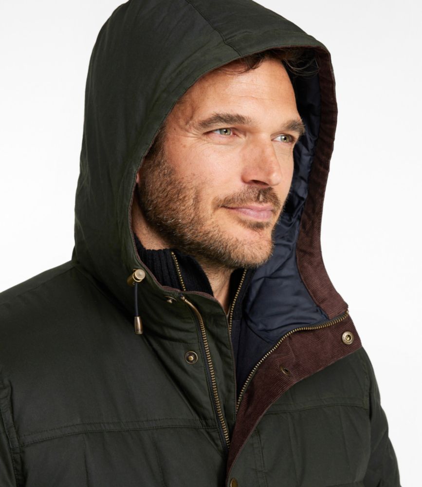 Men's Upcountry Waxed Down Hooded Jacket, Coffee Bean, small image number 6