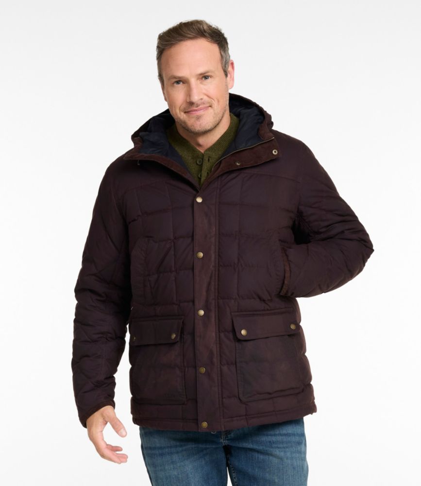 Men's Upcountry Waxed Down Hooded Jacket, Coffee Bean, small image number 7