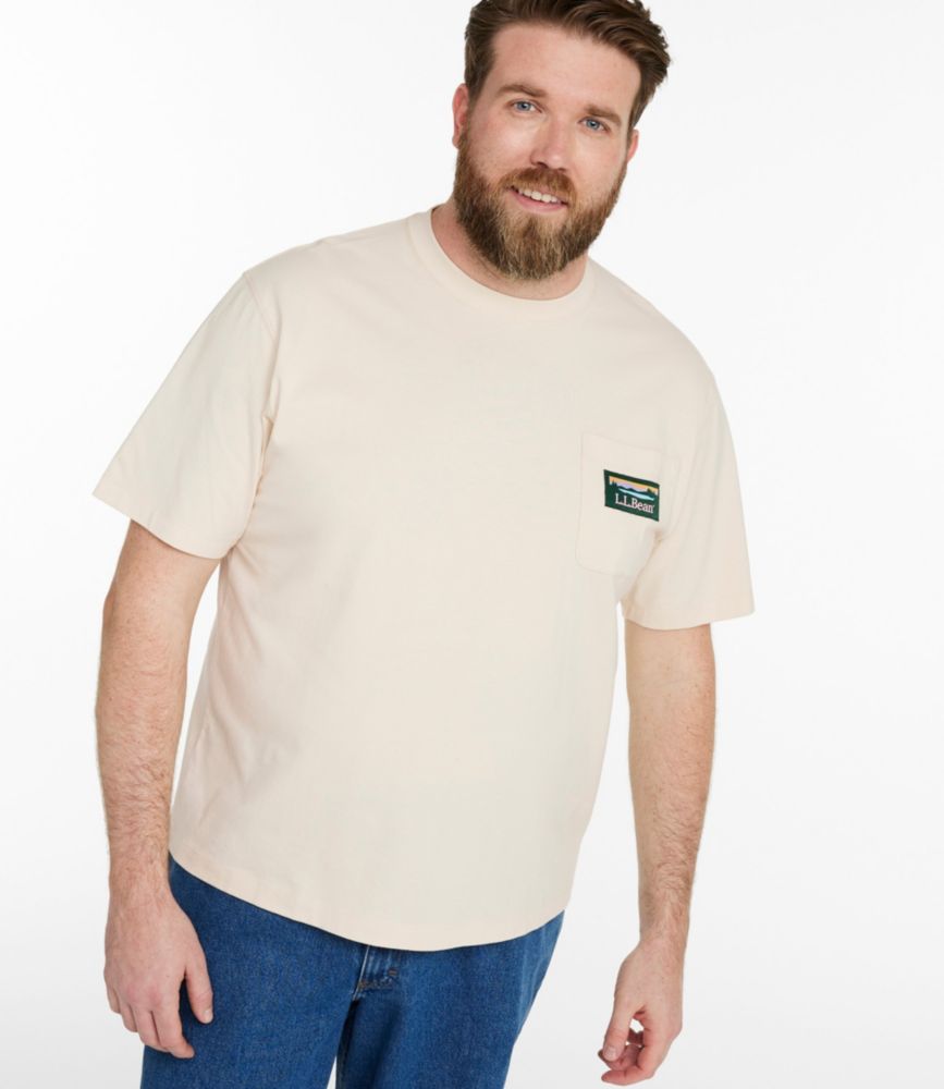 Men's L.L.Bean Katahdin Logo Tee, Short-Sleeve, Carbon Navy, small image number 4