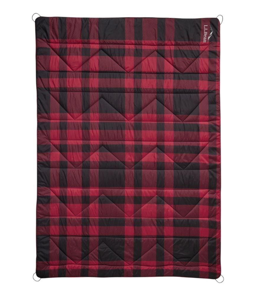 L.L.Bean Fleece Puffer Blanket, Burgundy/Apple Cinnamon, small image number 3