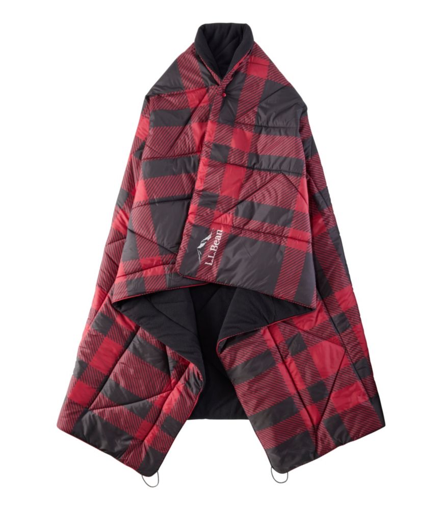 L.L.Bean Fleece Puffer Blanket, Burgundy/Apple Cinnamon, small image number 6
