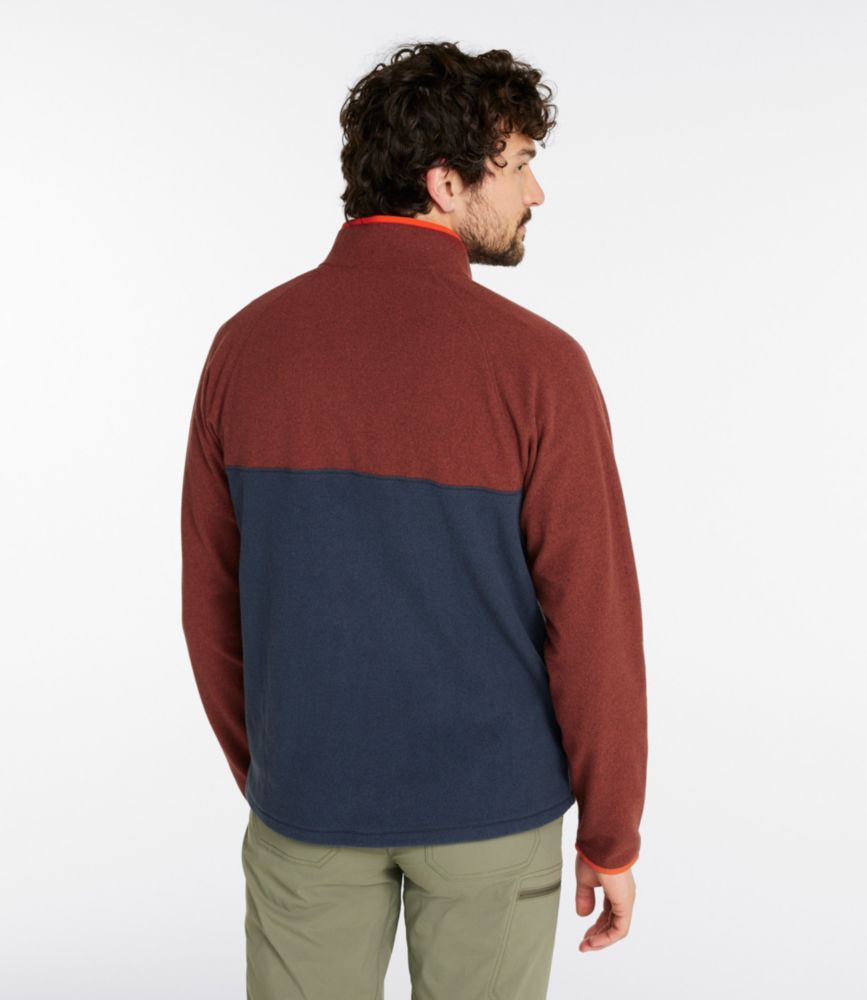 Men's All Season Access Fleece Pullover, Colorblock, Red Chestnut/Carbon Navy, small image number 3