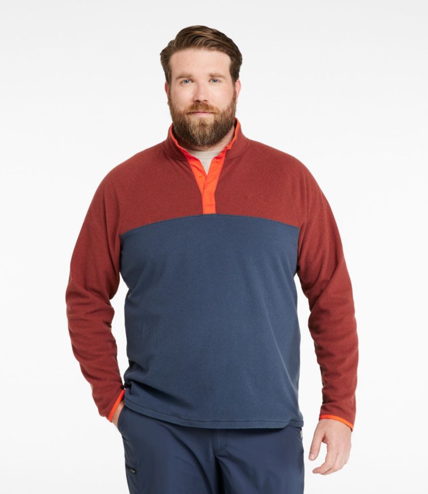 Men's All Season Access Fleece Pullover, Colorblock, Red Chestnut/Carbon Navy, small image number 4