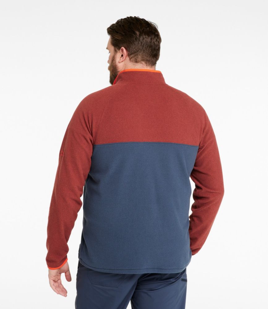 Men's All Season Access Fleece Pullover, Colorblock, Red Chestnut/Carbon Navy, small image number 5