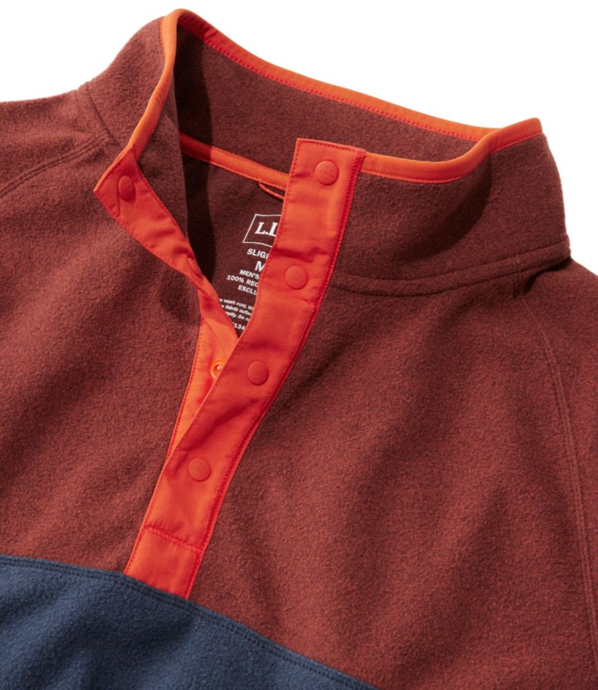 Men's All Season Access Fleece Pullover, Colorblock, Red Chestnut/Carbon Navy, small image number 4