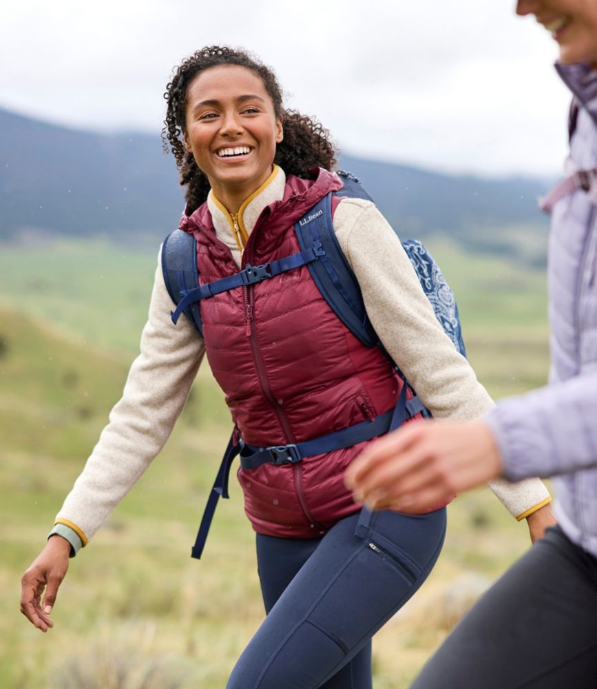 L.L.Bean Women's PrimaLoft Packaway Long Vest With Hood and Pertex