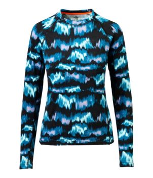 Women's L.L.Bean Heavyweight Base Layer Crew Top, Print, New