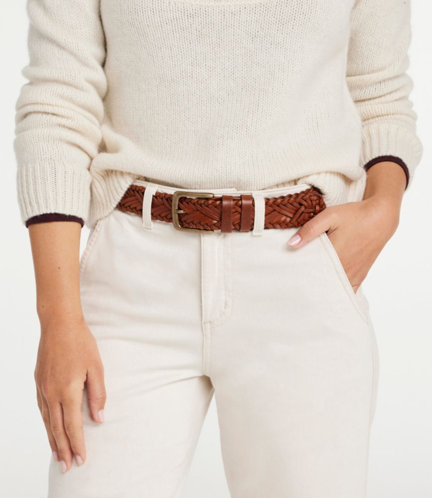 Women's L.L.Bean Braided Leather Belt, Oakwood, small image number 2