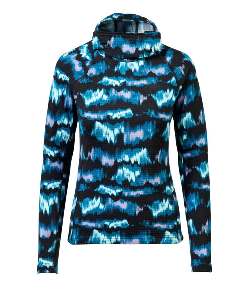 Women's L.L.Bean Heavyweight Base Layer Hoodie Printed, Aurora Print, small image number 1