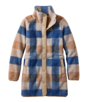 Women's Bean's Sherpa Fleece Coat, Print, New