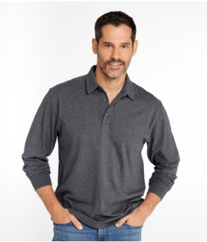 Men's Carefree Unshrinkable Polo, Long-Sleeve, Without Pocket, New