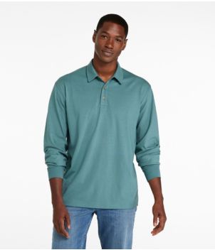 Men's Carefree Unshrinkable Polo, Long-Sleeve, Without Pocket, New