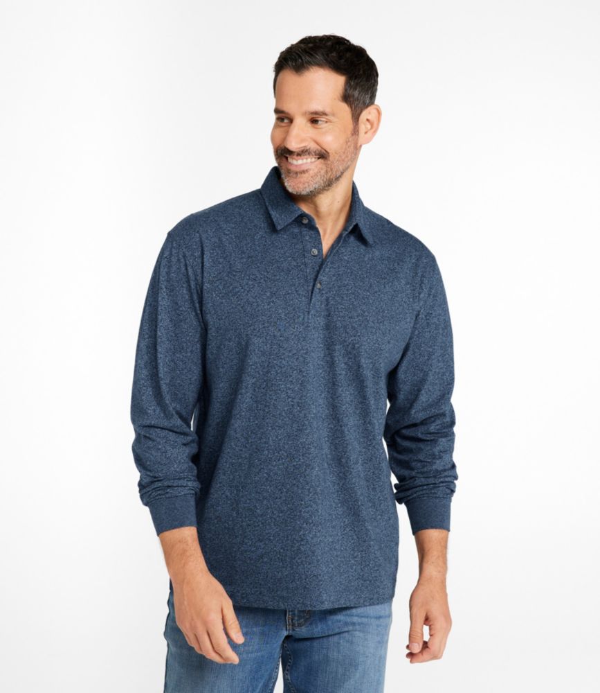 Men's Carefree Unshrinkable Polo, Long-Sleeve, Without Pocket