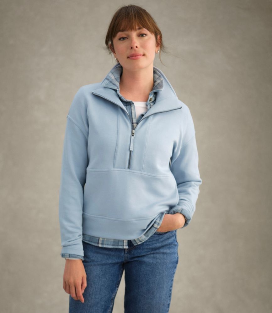 Women's CloudSoft Top, Half-Zip Pullover, Classic Navy, small image number 6