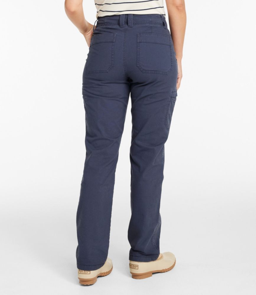 Women's 207 Vintage Cotton Canvas Pants, Mid-Rise Straight-Leg Cargo Lined, Carbon Navy, small image number 3