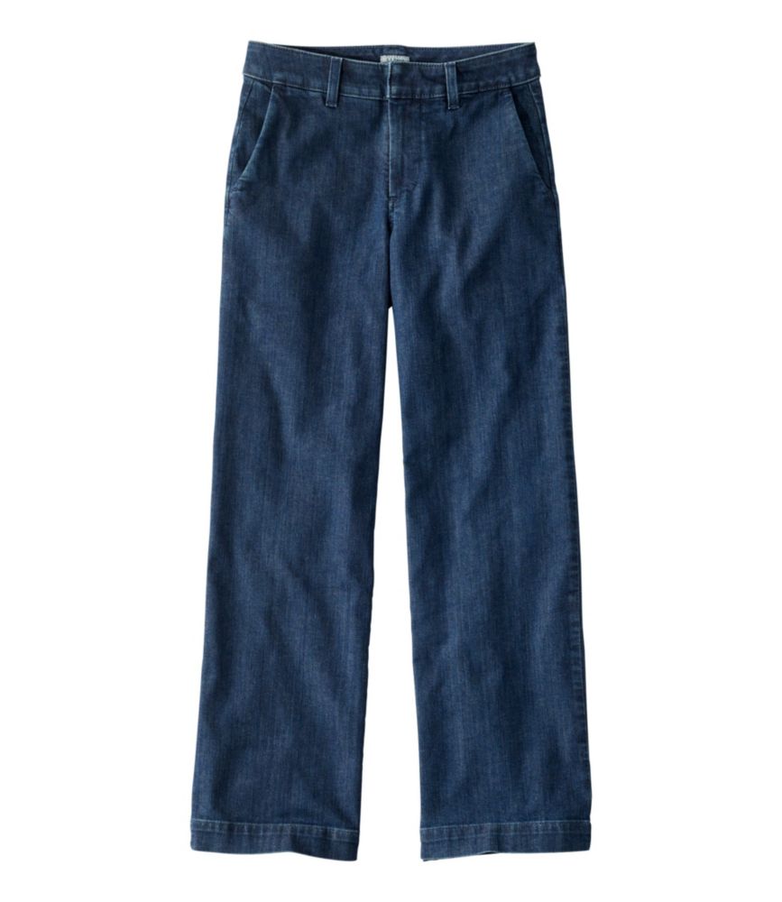 Women's True Shape Jeans, High-Rise Wide-Leg Trouser, Rinsed, small image number 1