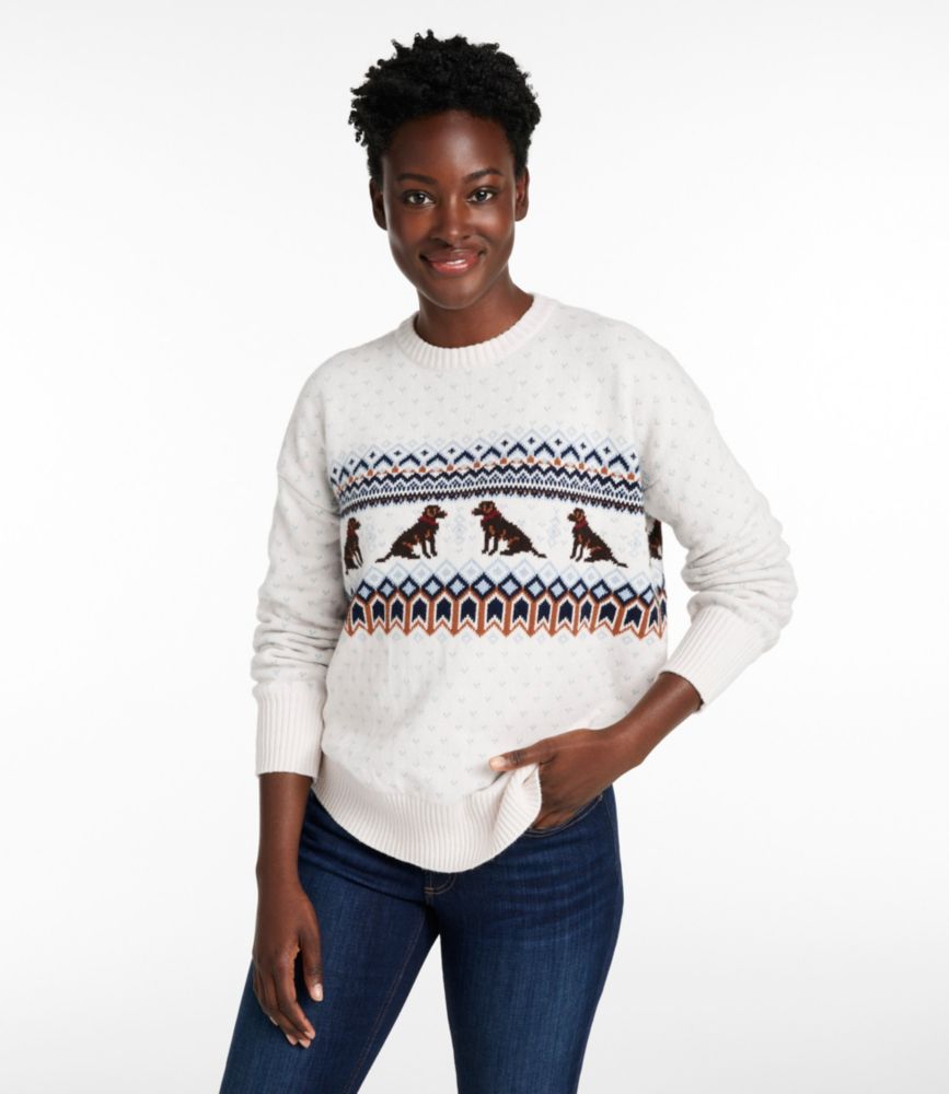 Women's L.L.Bean Nostalgic Sweater, Dog Intarsia, small image number 2