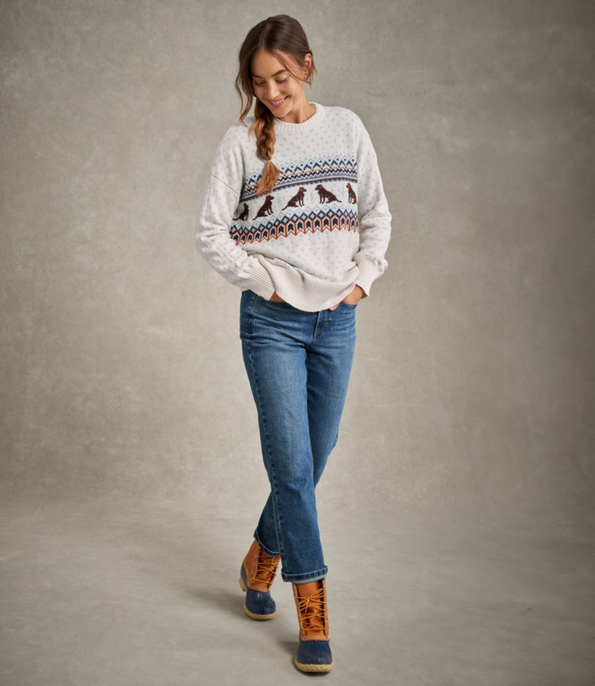 Women's L.L.Bean Nostalgic Sweater, Dog Intarsia, small image number 6