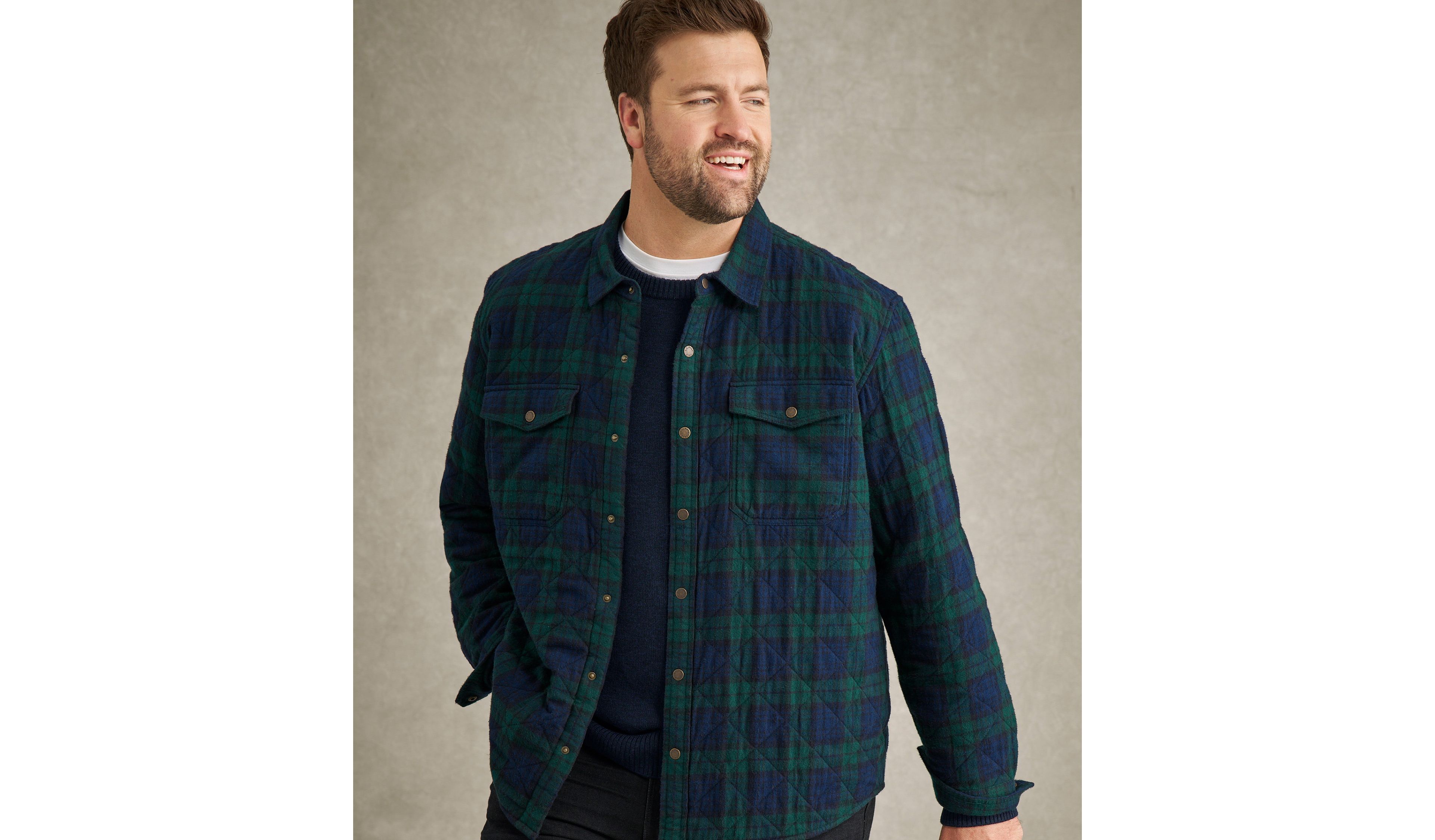 Men's Quilted Scotch Plaid Flannel Shirt Jac