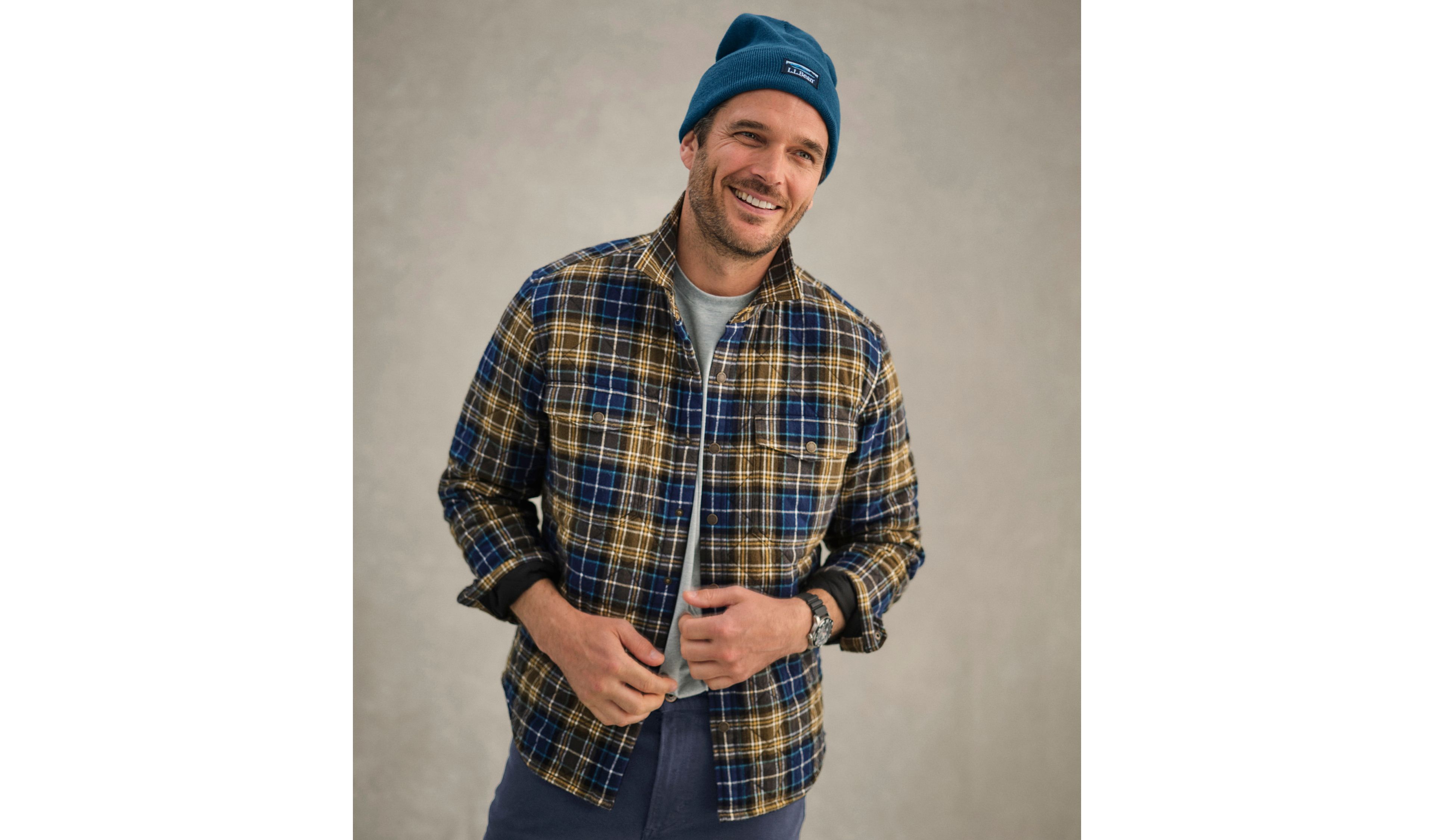 Men's Quilted Scotch Plaid Flannel Shirt Jac