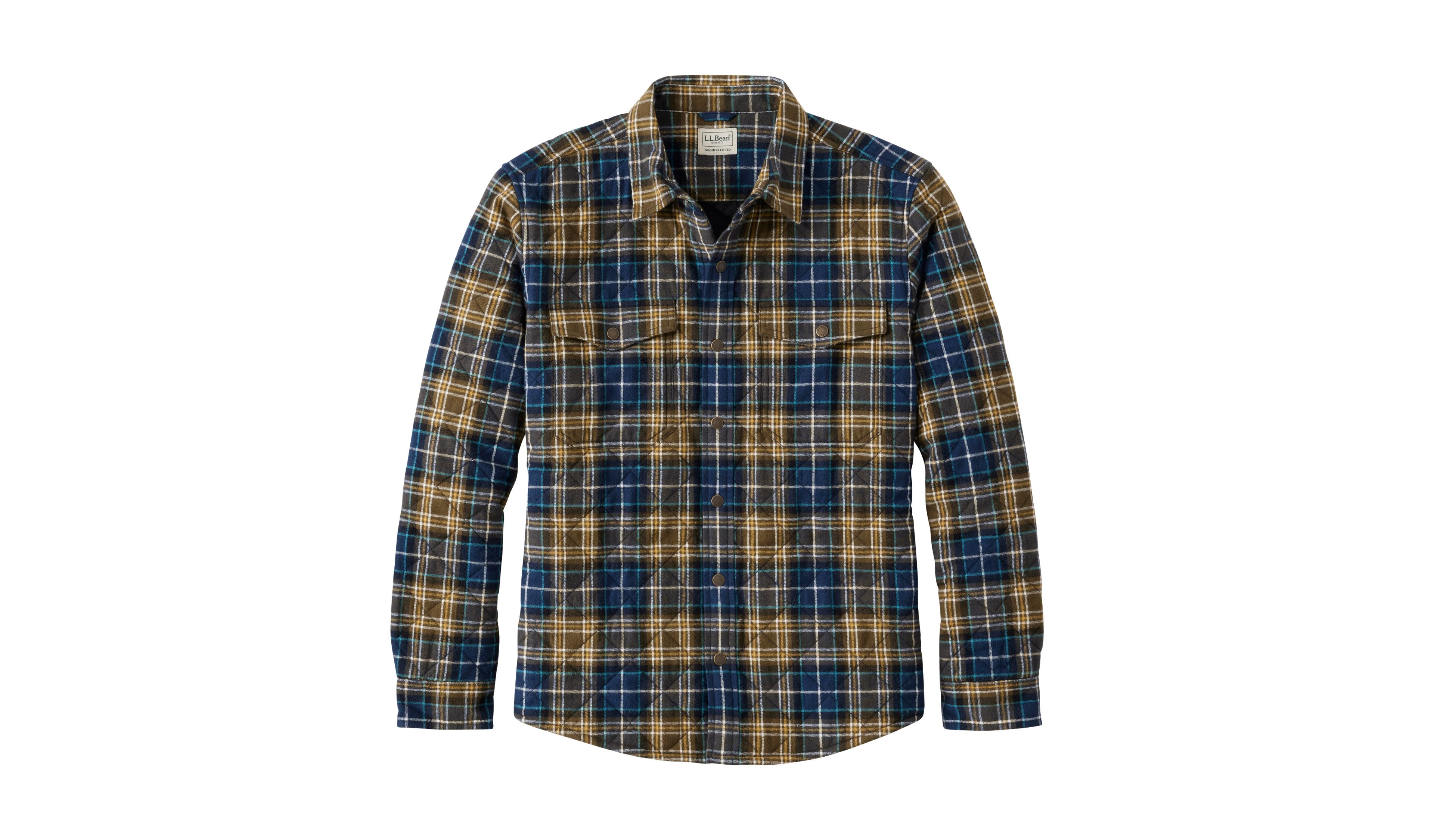 Men's Quilted Scotch Plaid Flannel Shirt Jac