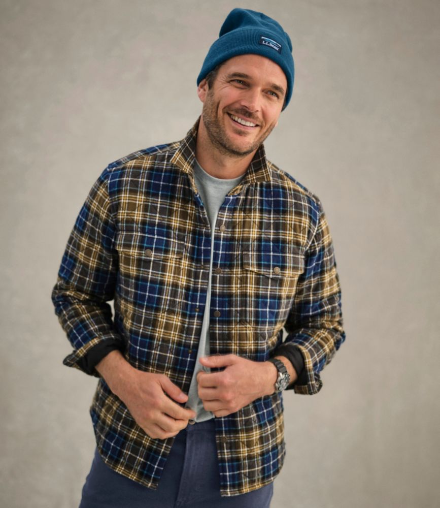 Men's Quilted Scotch Plaid Flannel Shirt Jac
