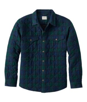Men's Quilted Scotch Plaid Flannel Shirt Jac, New