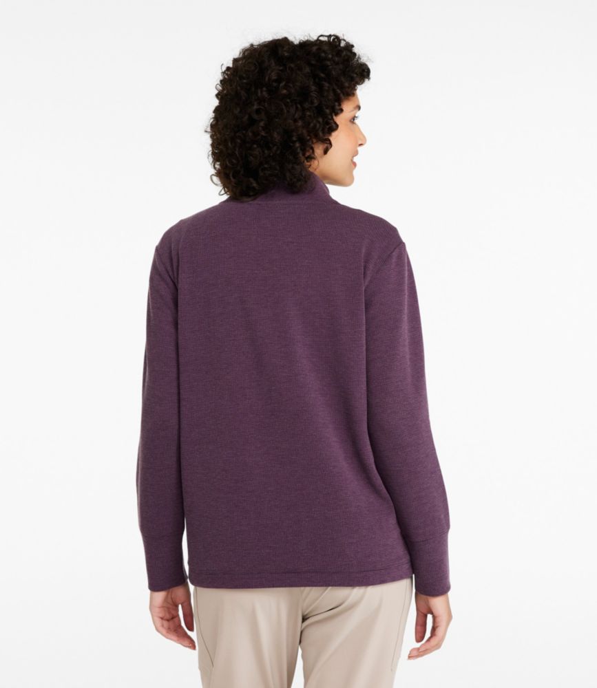 Women's Mountainside Micro Waffle Pullover, Deepest Green, small image number 3