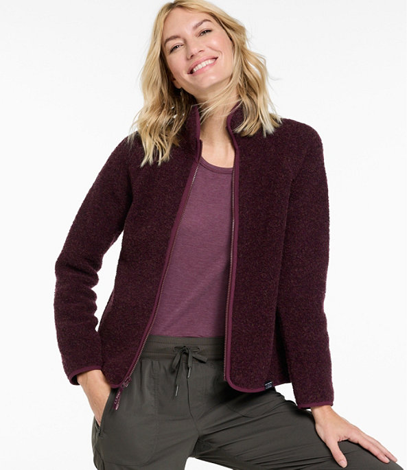 All Season Wool Fleece Full-Zip Jacket , Nutmeg, large image number 1