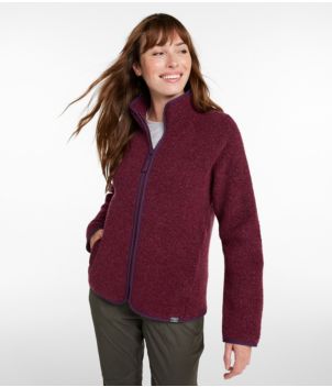 Women's All Season Wool Fleece Full-Zip Jacket, New